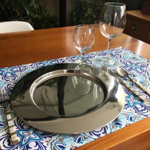 SOUSPLAT DE LUXO EM AÇO E INOX PRATA 33CM - CA09603