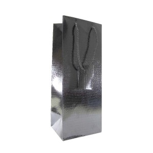 SACOLA DE PAPEL PARA VINHO PRETA 14X11X36 CM 2298-PT