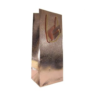 SACOLA DE PAPEL PARA VINHO COBRE 14X11X36 CM 2298-CO