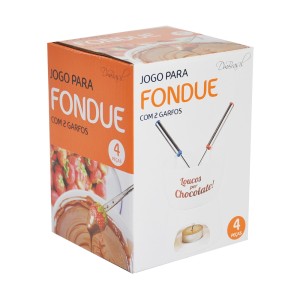 JOGO PARA FONDUE LOUCOS POR CHOCOLATE EM PORCELANA 350 ML + 02 GARFOSC