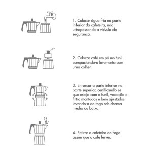 CAFETEIRA TIPO ITALIANA DE ALUMINIO 550 ML  PARA 12 XICARAS 50 ML  - KH300112