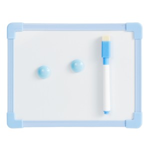 QUADRO BRANCO LOUSA MAGNETICA 20 X 15 CM COM 01 CANETA E 02 IMAS BORDA AZUL