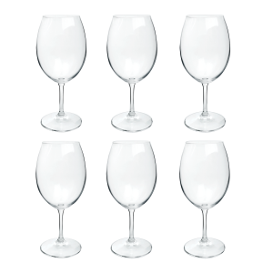 JOGO TAÇA PARA VINHO TINTO CRISTAL BOHEMIA MARTINA 590ML 6 PEÇAS - CA16098