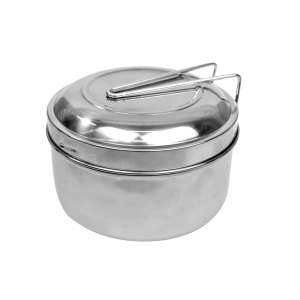 MARMITA DE METAL REDONDA  COM SUPORTE 1,1 LITROS - MM1100