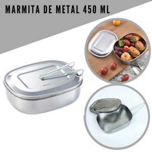 MARMITA DE METAL RETANGULAR 450ML - MM450