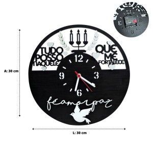 RELOGIO DE PAREDE 3D EM MDF 30CM - 38546-PT