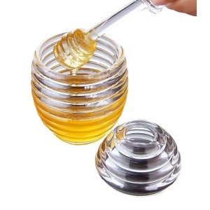 MELEIRA PORTA MEL ACRILICO TRANSPARENTE 15 CM