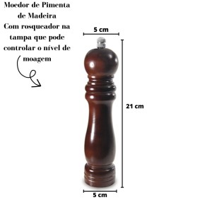 MOEDOR DE PIMENTA DE MADEIRA ESCURA 21CM - 5827
