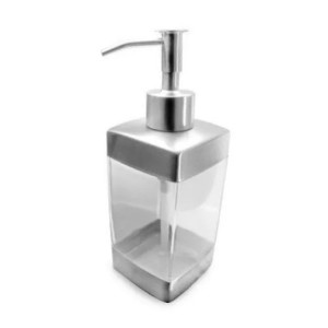 PORTA SABONETE LÍQUIDO EM INOX E ACRILICO 300 ML - 5814