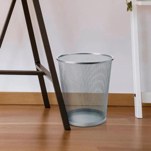 LIXEIRA DE METAL TELADA PRATA 29X27CM - 9102