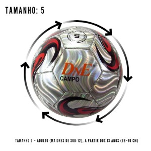 BOLA DE FUTEBOL DE PVC OFICIAL 22CM (TAMANHO 05) - BFB5771-PTA