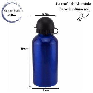 GARRAFA ALUMINIO PARA SUBLIMAÇÃO 500 ML NS0159-AZ