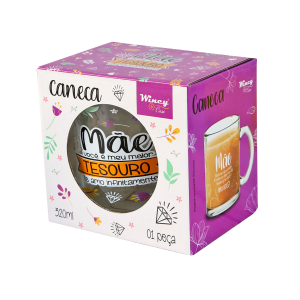 CANECA MÃE DE VIDRO COM FRASES 320ML - FBA06005-A