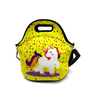 SACOLA TERMICA LANCHEIRA INFANTO-JUVENIL NEOPRENE UNICORNIO AMARELA - HB80806-04