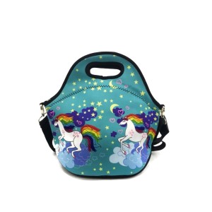 SACOLA TERMICA LANCHEIRA INFANTO-JUVENIL NEOPRENE UNICORNIO VERDE - HB80806-05