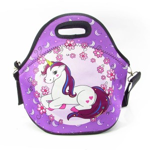 SACOLA TERMICA LANCHEIRA INFANTO-JUVENIL NEOPRENE UNICORNIO ROXA - HB80806-03