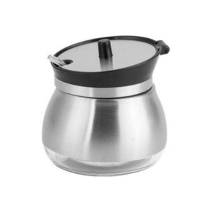AÇUCAREIRO DE VIDRO REVESTIDO EM AÇO INOX COM COLHER 9 CM - MG2831
