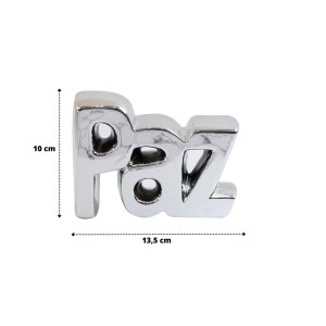 ENFEITE DECORATIVO COM A PALAVRA PAZ DE CERAMICA 13,5X3,7X10CM - MG5180-PTA