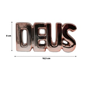 ENFEITE DECORATIVO COM PALAVRA DEUS DE CERAMICA- MG5178-GR