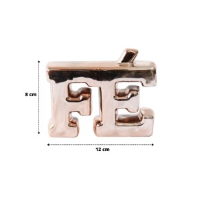 ENFEITE DE CERAMICA COM A PALAVRA FÉ 12X3,2X7,8 CM - MG5077-GR