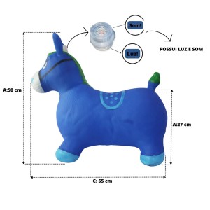 CAVALINHO UPA UPA DE BORRACHA COM SOM E LUZ 55CM- MB87050-AZ