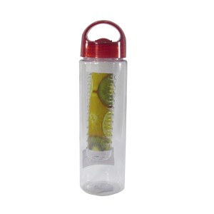 GARRAFA DE PLASTICO COM INFUSOR TAMPA COR VERMELHA 650 ML