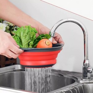 ESCORREDOR RETRÁTIL PARA MASSAS, LEGUMES E FRUTAS DE SILICONE 29CM - 3975-VD