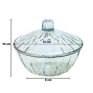 BOMBONIERE DE VIDRO COM TAMPA 10X13 CM - EK5BC