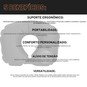 ALMOFADA DE PESCOÇO DE PLÁSTICO INFLÁVEL COM BOTÃO LATERAL PARA INFLAR - YS27026-PT