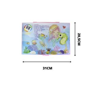 ESTOJO ESCOLAR 68 PECAS MENINA SEREIA COM CAVALO MARINHO - MT68- CAVALO