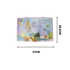 ESTOJO ESCOLAR 68 PECAS SEREIA COM ABACAXI - MT68-SEREIA ABACAXI