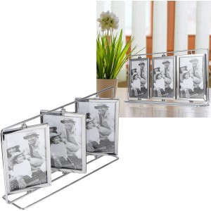 PORTA RETRATO METAL GIRATORIO TRIPLO PARA 6 FOTOS 10X15CM SXK5505