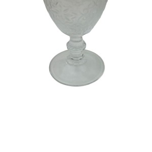JOGO COM 06 PEÇAS DE TAÇA DE VIDRO 300ML COM DETALHES EM ALTO RELEVO - 4669