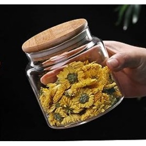 POTE HERMÉTICO DE VIDRO BOROSSILICATO E TAMPA EM BAMBU 700ML - CA16106