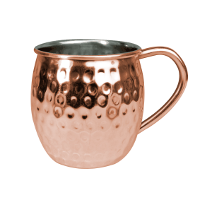 CANECA DE INOX REVESTIDA EM COBRE MOSCOW MULE MARTELADA 600 ML - CA09746