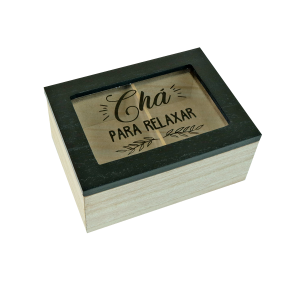 CAIXA DE CHÁ MDF 2 DIVISÓRIAS 6,5X11X15CM - CZ231024-A