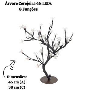 ÁRVORE CEREJEIRA 48 LEDS WARM 8 FUNÇÕES BIVOLT - 18898