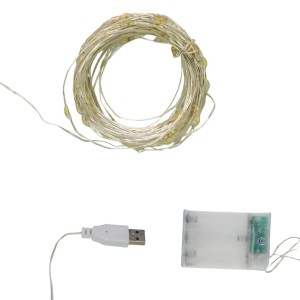 100 LED FIO DE FADA PILHA OU USB PISCA SORTIDOS - 25007-A