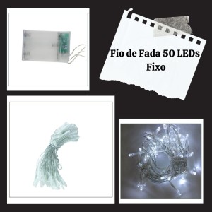 FIO FADA 50 LEDS BRANCA FIXO A PILHA - 89529