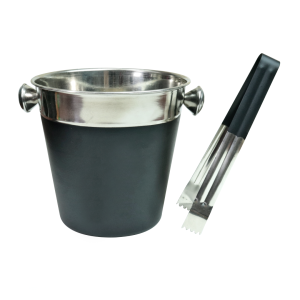 KIT BAR COQUETELEIRA BALDE PARA GELO E PEGADOR EM INOX - CA12439