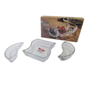 PETISQUEIRA DE VIDRO 3 PEÇAS - BM 1066