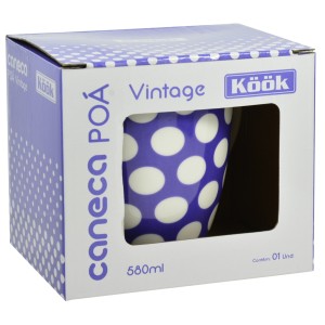 CANECA MINI SOPEIRA EM PORCELANA POA VINTAGE LILAS 580 ML