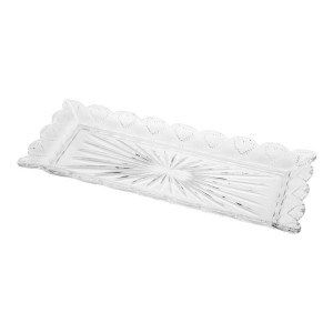 TRAVESSA DE VIDRO TRANSPARENTE HEART 43X16,5X3,5CM - 7225