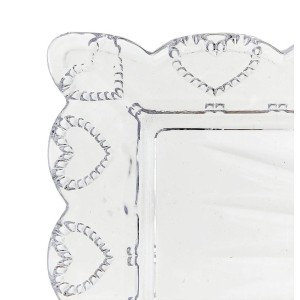 TRAVESSA DE VIDRO TRANSPARENTE HEART 43X16,5X3,5CM - 7225