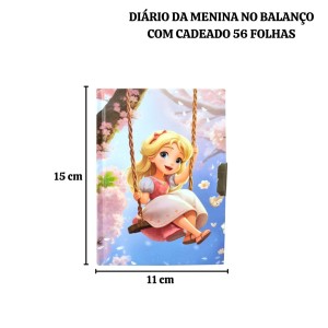 DIÁRIO DA MENINA NO BALANÇO COM CADEADO 56 FOLHAS - SXFS14065-C