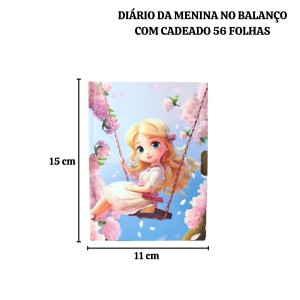 DIÁRIO DA MENINA NO BALANÇO COM CADEADO 56 FOLHAS - SXFS14065-D