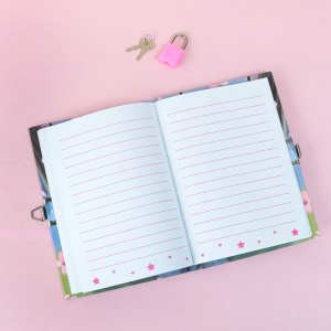 DIÁRIO DA MENINA NO BALANÇO COM CADEADO E CANETA POMPOM 48 FOLHAS - SXFS14068-B