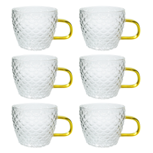 JOGO DE XÍCARA DE VIDRO COM 6 PEÇAS 110ML - V669-1