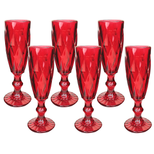 JOGO DE TAÇA DE CHAMPANHE DE VIDRO COM 6 PEÇAS 160ML - CA16184VM