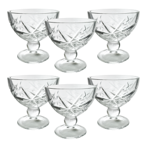 JOGO DE TAÇAS PARA SOBREMESA DE VIDRO 6 PEÇAS 250ML - CA16190-C